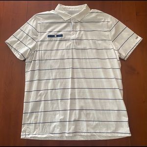 Men’s Nike Player Striped Golf Shirt Polo XL White